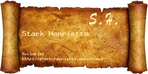 Stark Henrietta névjegykártya